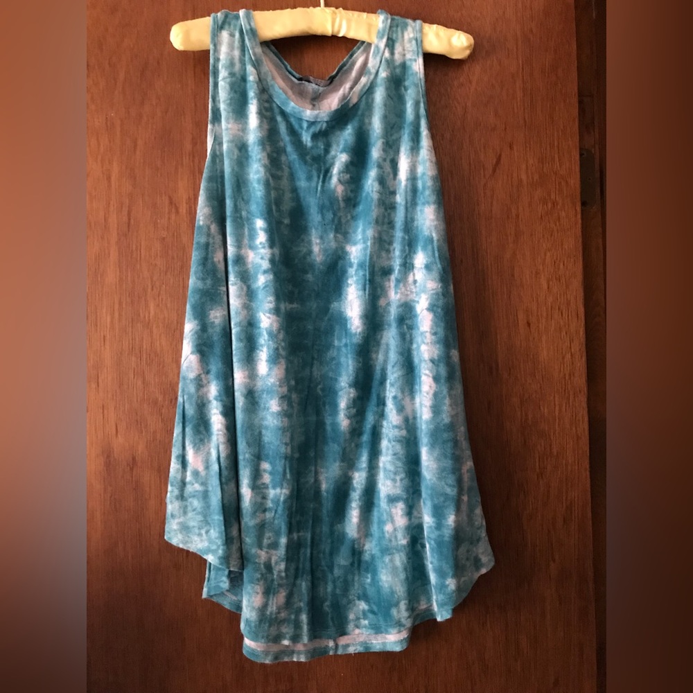Lane Bryant teal tie dye tank top